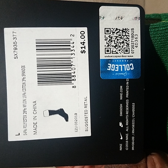 Nike Elite crew sock collegiate basketball "OREGON" - Picture 2 of 5